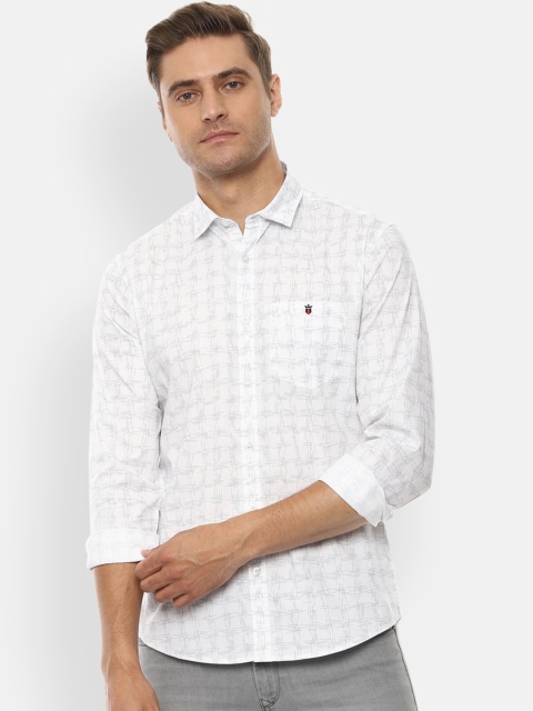 

Louis Philippe Jeans Men White Slim Fit Printed Casual Shirt