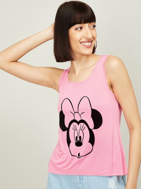 

Ginger by Lifestyle Women Pink Printed Pure Cotton Top