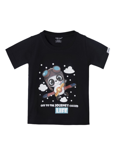 

Ardan Lucy Girls Black Printed Round Neck T-shirt