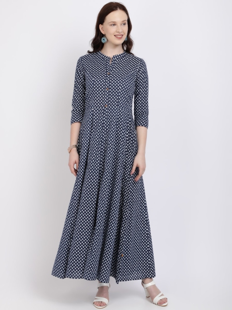 

Vedic Women Blue Printed Anarkali Kurta