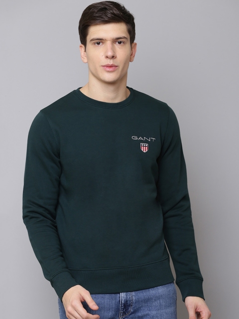 

GANT Men Green Printed Sweatshirt