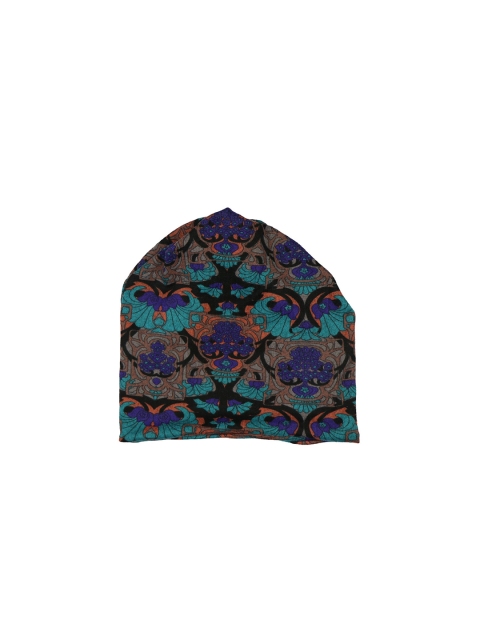 

iSWEVEN Unisex Brown & Blue Ethnic Motif Printed Beanie