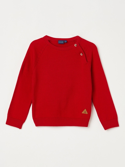Juniors by Lifestyle Infant Boys Red Solid Pullover Sweater