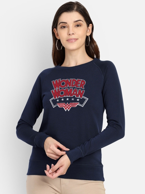 

Free Authority Wonder Woman Print Navy Sweatshirt for Women, Navy blue