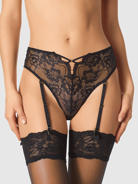 

La Senza Women Black Self-Design Lace Bikini Briefs 11124745-03YZ