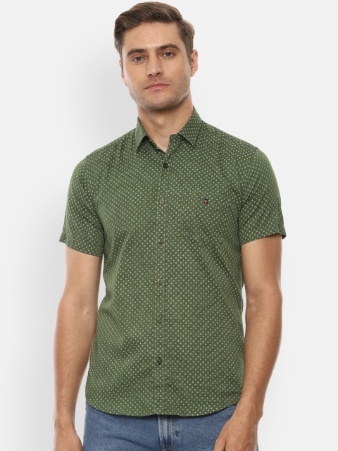 

Louis Philippe Sport Men Green Slim Fit Printed Casual Shirt