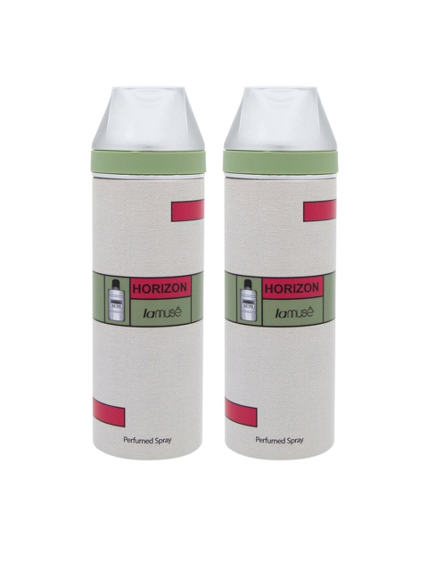 

lamuse Pack of 2 HORIZON Perfume Deodrant Body Spray 400 ml, White