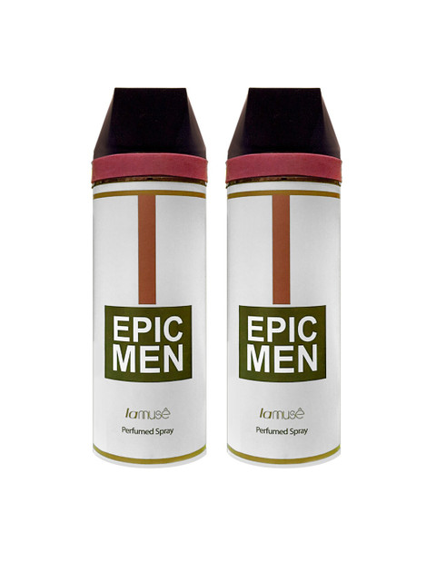 

lamuse Men Set Of 2 Epic Perfume Deodorant Body Spray, White