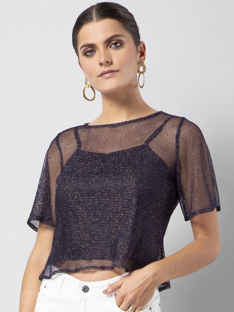 

FabAlley Women Blue Solid Top