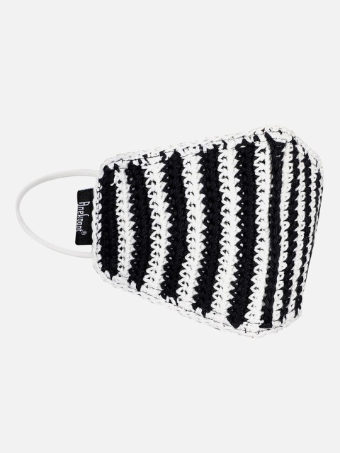 

Anekaant Women Black & White Knitted 3-Ply Cloth Mask