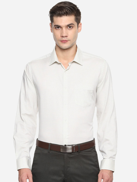

Van Heusen Men White Regular Fit Checked Formal Shirt