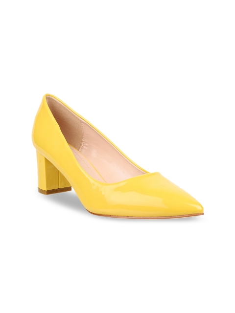 

Flat n Heels Women Yellow Solid Block Heels