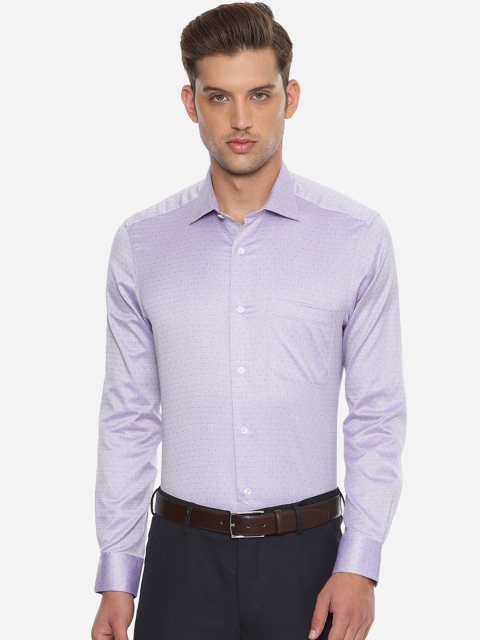 

Louis Philippe Men Purple Regular Fit Printed Cotton Formal Shirt