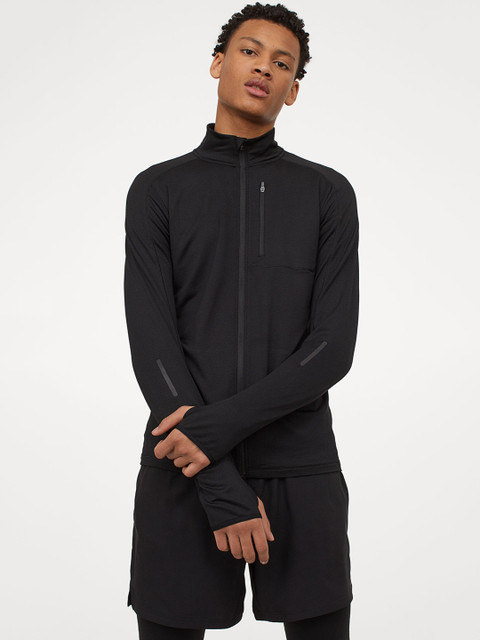 

H&M Men Grey Solid Running Jacket Regular Fit