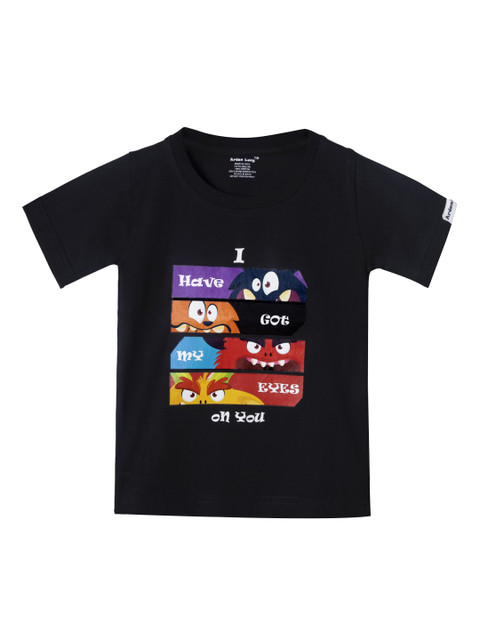

Ardan Lucy Boys Black Printed Round Neck T-shirt