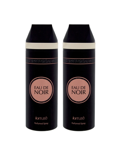 

lamuse Pack of 2 EAU DE NOIR Perfume Deodrant Body Spray 400 ml, Black