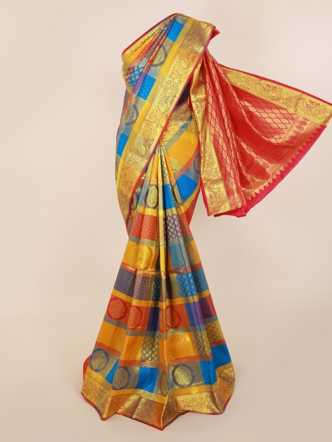 

Pothys Multicoloured Pure Silk Woven Design Kanjeevaram Saree, Multi