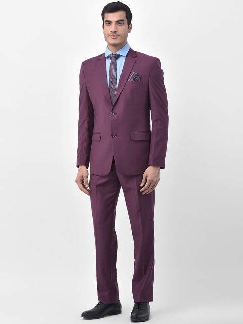 

LUXURAZI Men Purple Solid Tailored-Fit Single-Breasted Formal Suit
