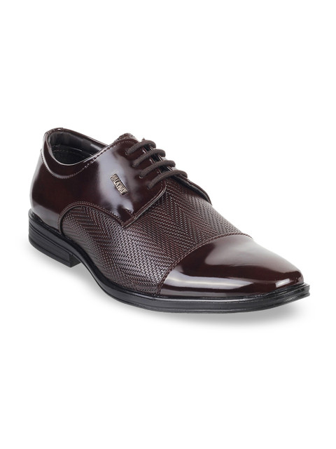 

WALKWAY by Metro Men Brown Textured Formal Derbys