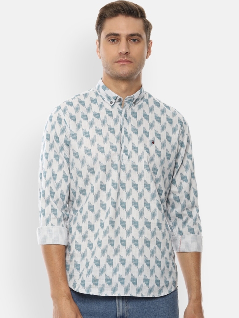

Louis Philippe Jeans Men White Slim Fit Printed Casual Shirt