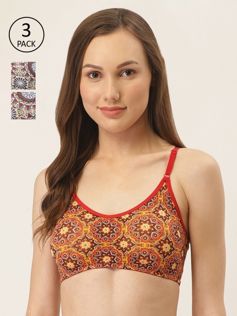 

Inner Sense Women Pack Of 3 Organic Cotton Lightly Padded Sustainable Bralettes ISB082_82_83-, Navy blue
