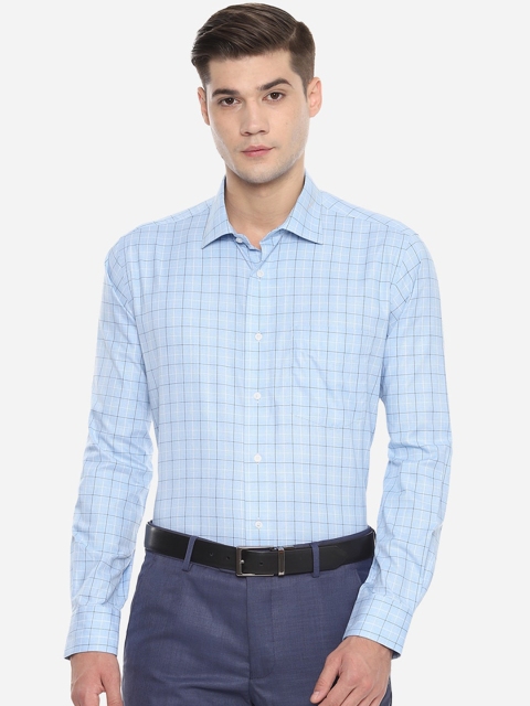 

Van Heusen Men Blue Regular Fit Checked Formal Shirt