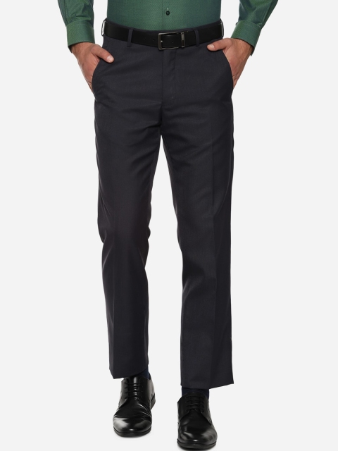 

Van Heusen Men Grey Solid Formal Trousers