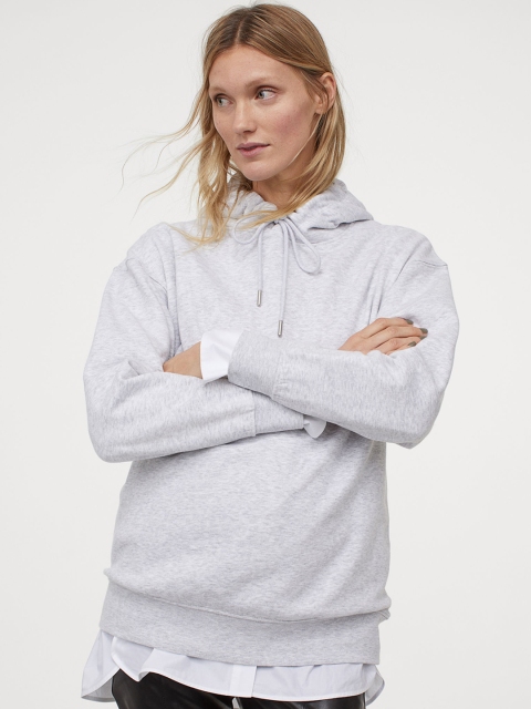 

H&M Women Grey Solid Mama Hoodie