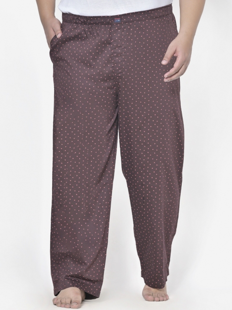 

IVOC Men Brown & Pink Plus Size Printed Lounge Pants