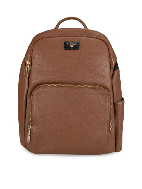 

Da Milano Unisex Brown Solid Leather Backpack