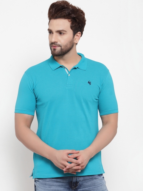 

Cantabil Men Blue Solid Polo Collar T-shirt