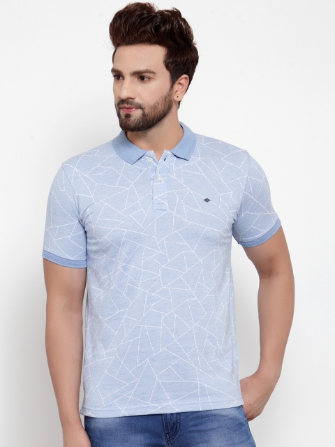 

Cantabil Men Blue Printed Polo Collar T-shirt