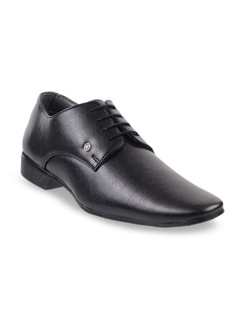 

WALKWAY Men Black Solid Formal Derbys