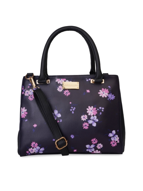 Lapis O Lupo Black Printed Handheld Bag