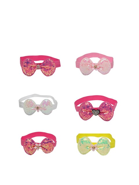 

Stoln Girls Set Of 6 Embellished Hairband, Pink