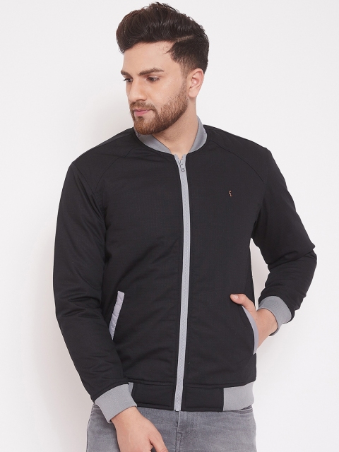 

Canary London Men Black Solid Bomber Jacket