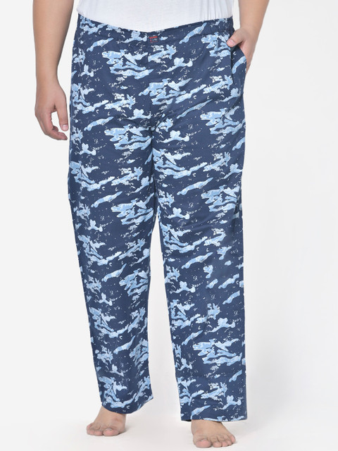 

IVOC Men Blue Plus Size Printed Lounge Pants