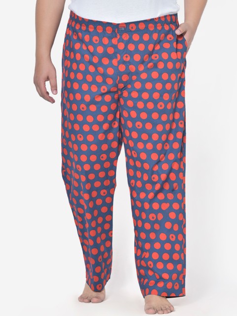 

IVOC Men Blue & Red Plus Size Printed Lounge Pants