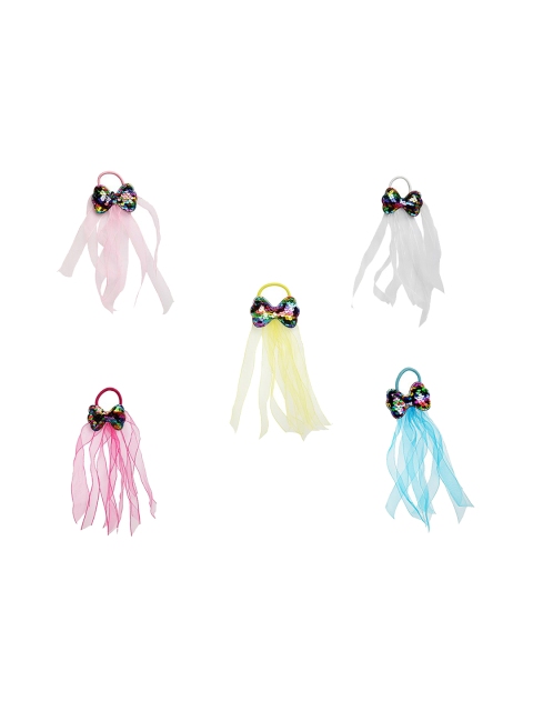 

Stoln Girls Set Of 5 Sequin Embellished Ponytail Holder, Yellow