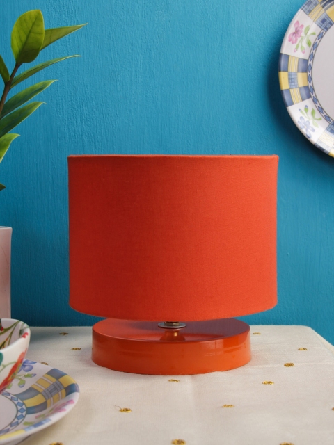 

Devansh Orange Solid Drum Designer Cotton Shade Table Lamp