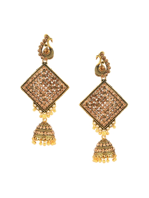 

DESI COLOUR Gold-Toned Contemporary Jhumkas