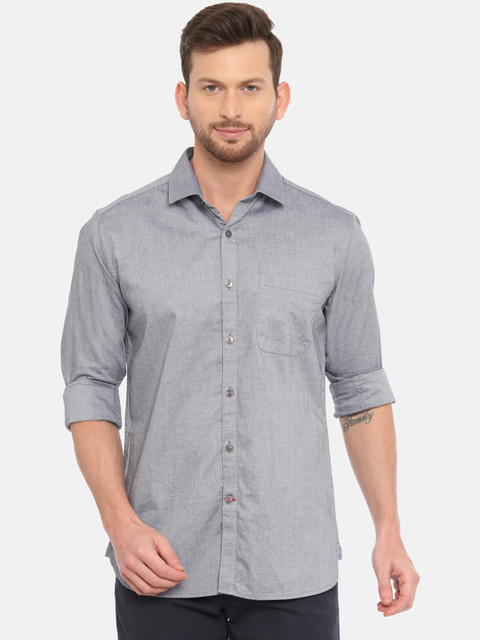 

Classic Polo Men Grey Slim Fit Solid Casual Shirt