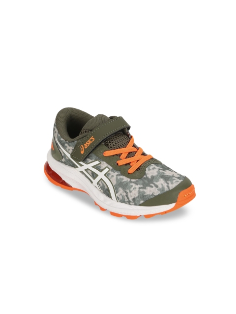 

ASICS Kids Olive Green & Orange GT-1000 9 PS Running Shoes