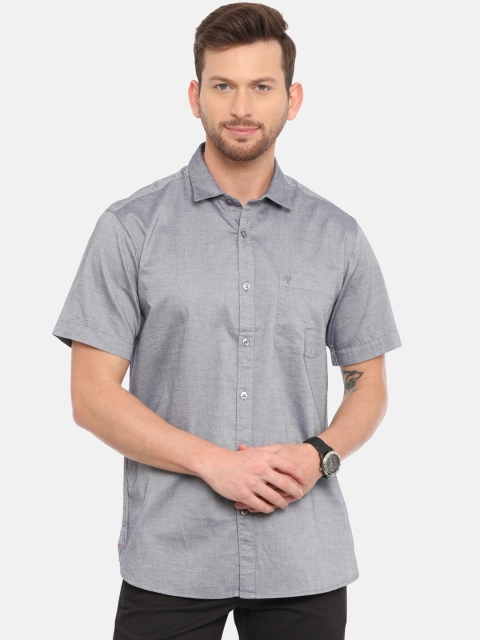 

Classic Polo Men Grey Slim Fit Printed Casual Shirt