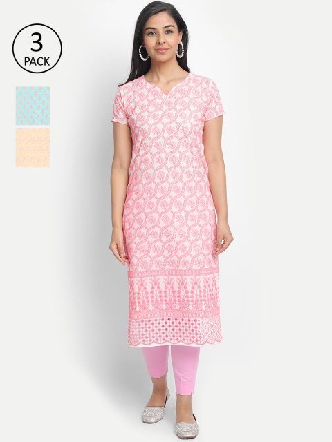 

7Threads Women Multicoloured Printed Straight Kurta, Multi
