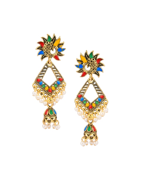 

DESI COLOUR Multicoloured Contemporary Jhumkas, Multi