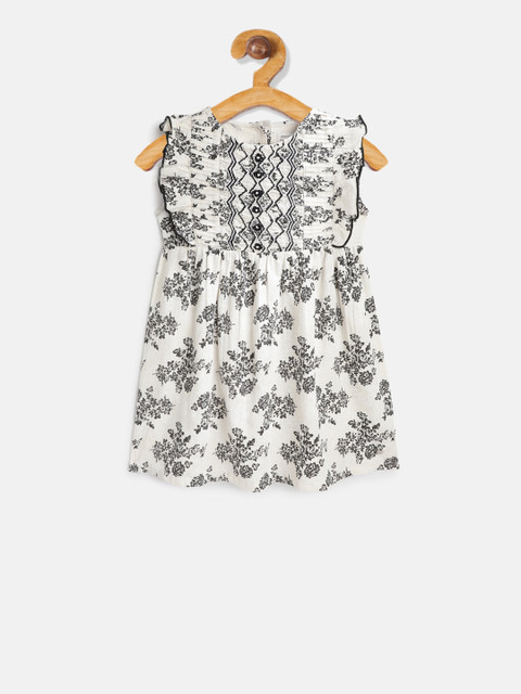 

Cherry Crumble Girls White Printed Fit and Flare Dress