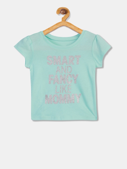 

The Childrens Place Girls Green Printed Round Neck T-shirt