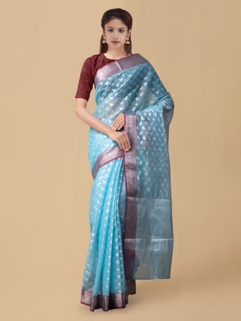 

Unnati Silks Blue Silk Cotton Woven Design Kota Saree
