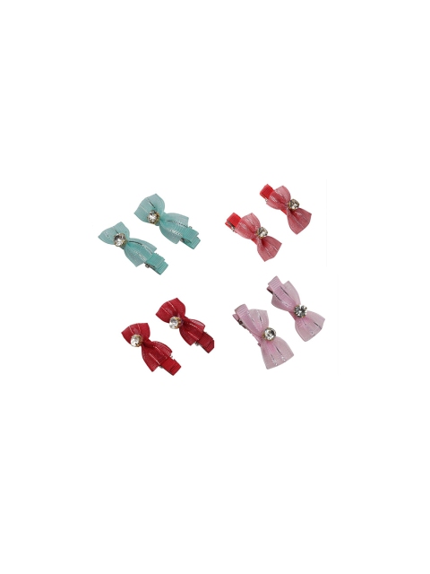 

Stoln Girls Set Of 8 Embellished Tic Tac Hair Clip, Red